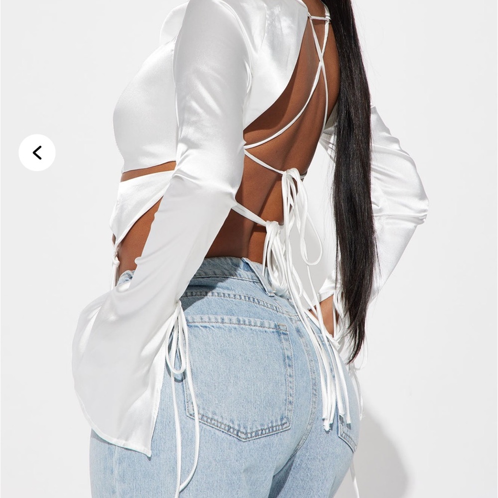 Sexy white satin top